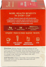 Teeccino Mush Tea, Chaga Ashwagandha Mind Boost, Case of 6, 10 Bags Per Box