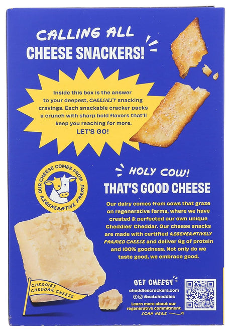 Cheddies Organic Cheddar Crackers, Classic Sea Salt, 4.2 oz, Case of 6