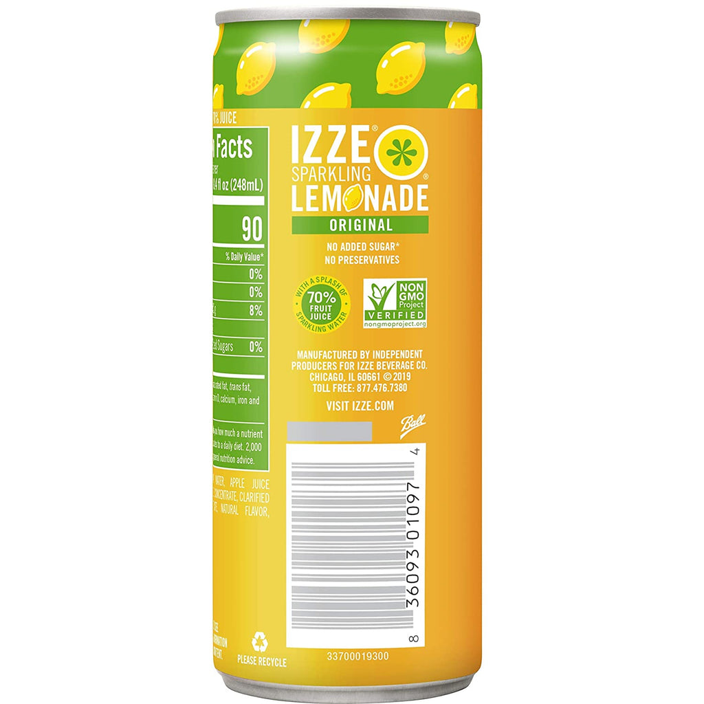 Izze - Can Lemonade Original - Case Of 6-4/8.4 Fz - Cozy Farm 