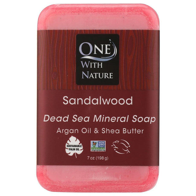 One With Nature - Sandalwood Bar Soap, 7 oz - Natural GMO-Free Cleansing