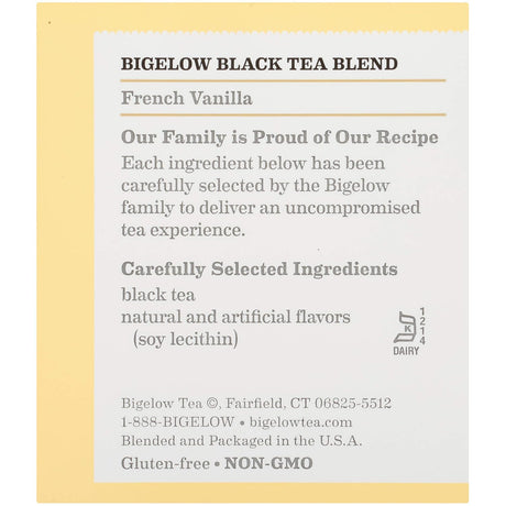 Bigelow French Vanilla Black Tea, Pack of 6, 20 Tea Bags Each