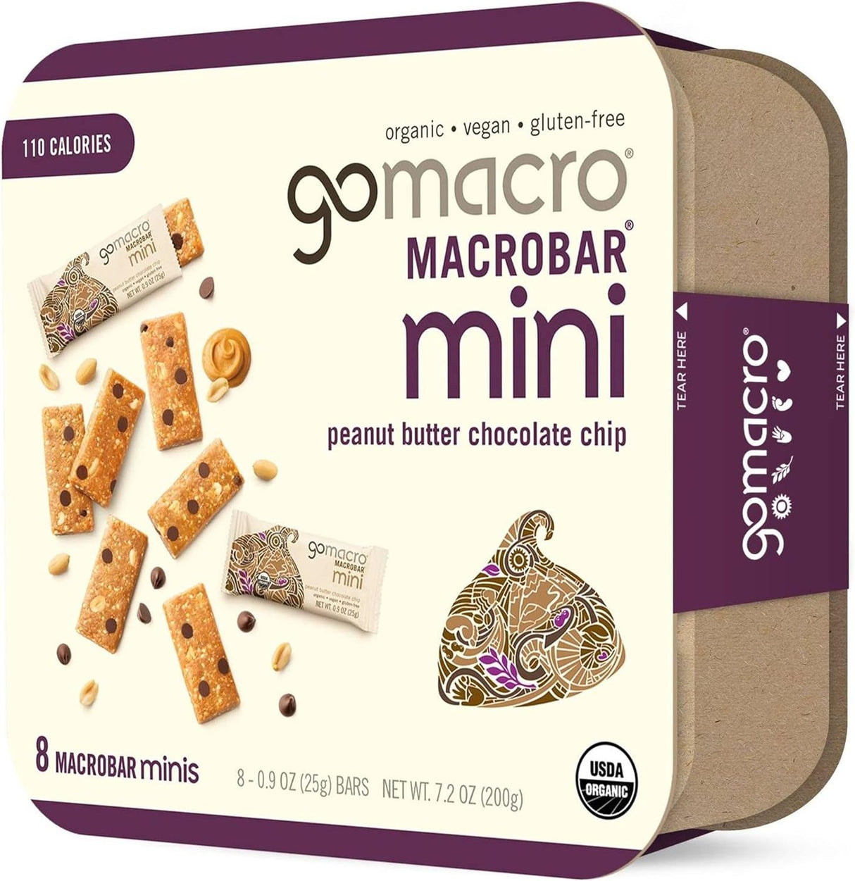 GoMacro Organic Mini Almond Butter Chocolate Chip Bar, 8-Pack (7.2 oz)