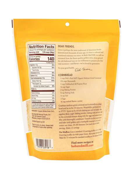 Bob's Red Mill Medium Cornmeal, 24 oz., Pack of 4