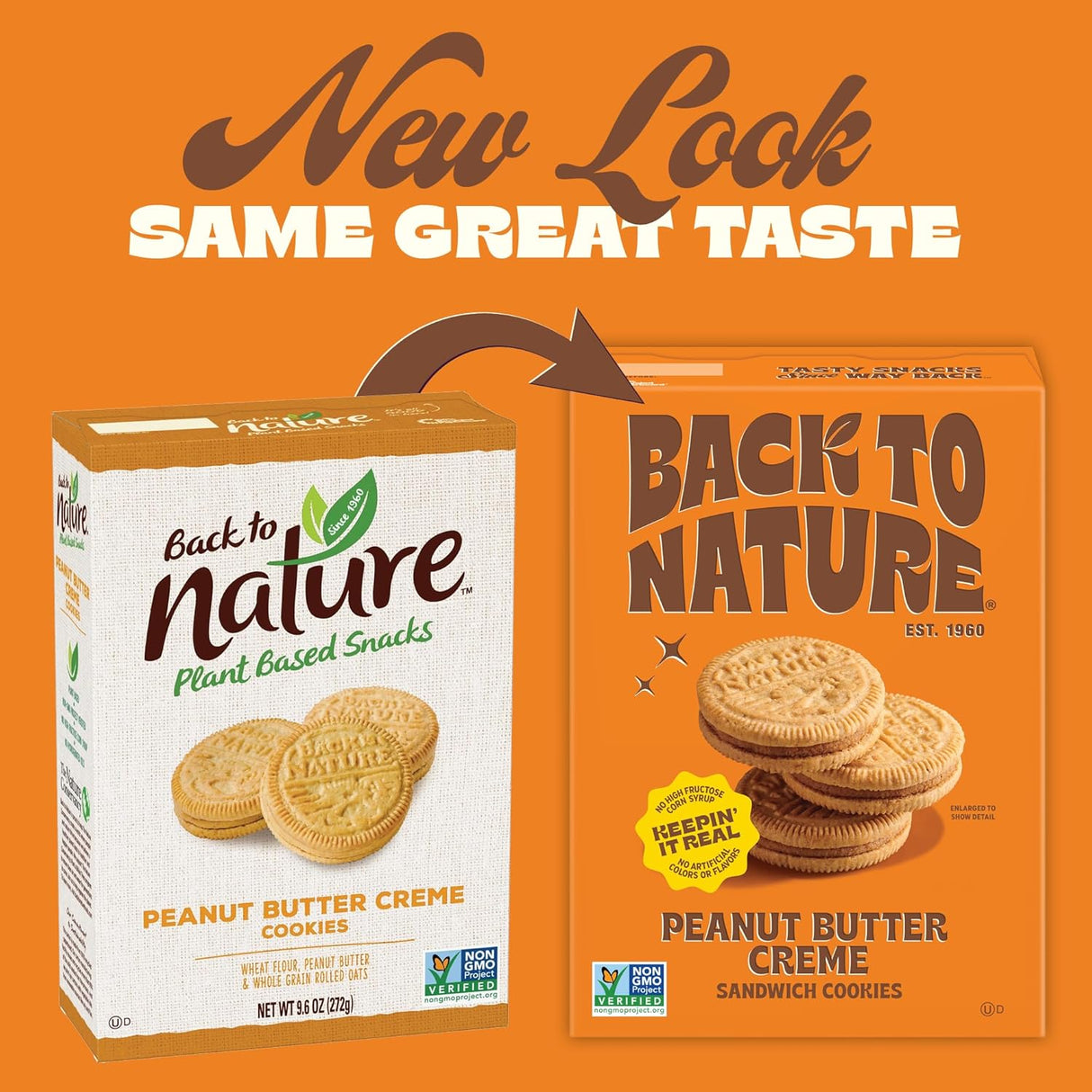 Back To Nature Peanut Butter Sandwich Cookies, Case of 6, 8.25 oz. Each