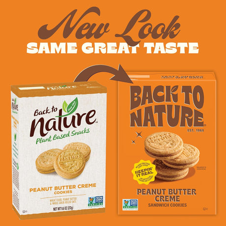 Back To Nature Peanut Butter Sandwich Cookies, Case of 6, 8.25 oz. Each