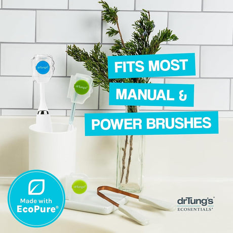 Dr. Tung's Snap-On Toothbrush Sanitizer, Natural Antibacterial Protection, Fresh Mint or Lime, 4 Discs