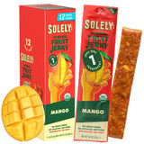 Solely Organic Mango Fruit Jerky | Whole Fruit Strips | Case of 12 (0.8 oz Each)