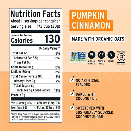 Purely Elizabeth Organic Ancient Grain Granola, Pumpkin Fig, Case of 6, 12 Oz