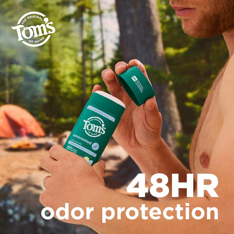 Tom's of Maine Unscented Deodorant Stick, 3.25 oz (Case of 6)