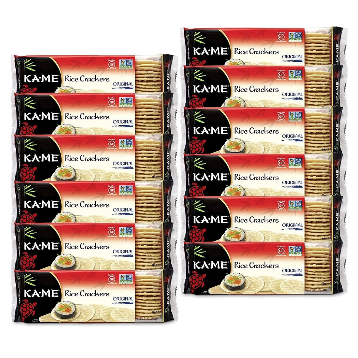 Ka'me Original Rice Crackers, 3.5 oz. Single Serve Pack, Pack of 12