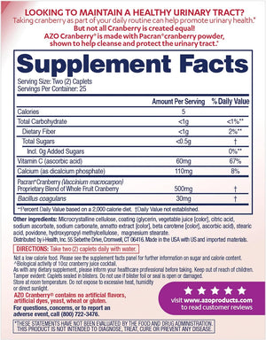 AZO | Cranberry Caplets | Urinary Tract Health Support | 50 Count - Cozy Farm 