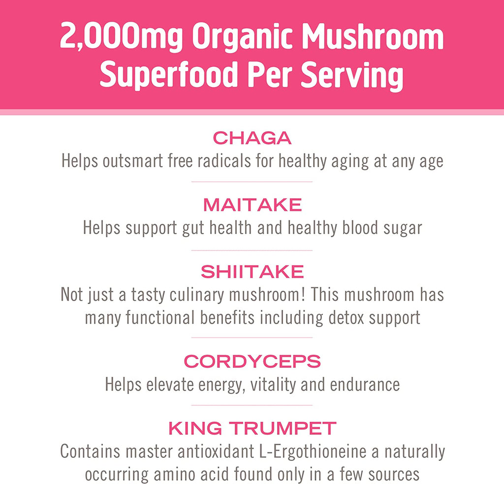 Om Mushroom Superfood Beauty Blend Mushroom Powder Superfood Supplement, 3.5 Oz - Cozy Farm 
