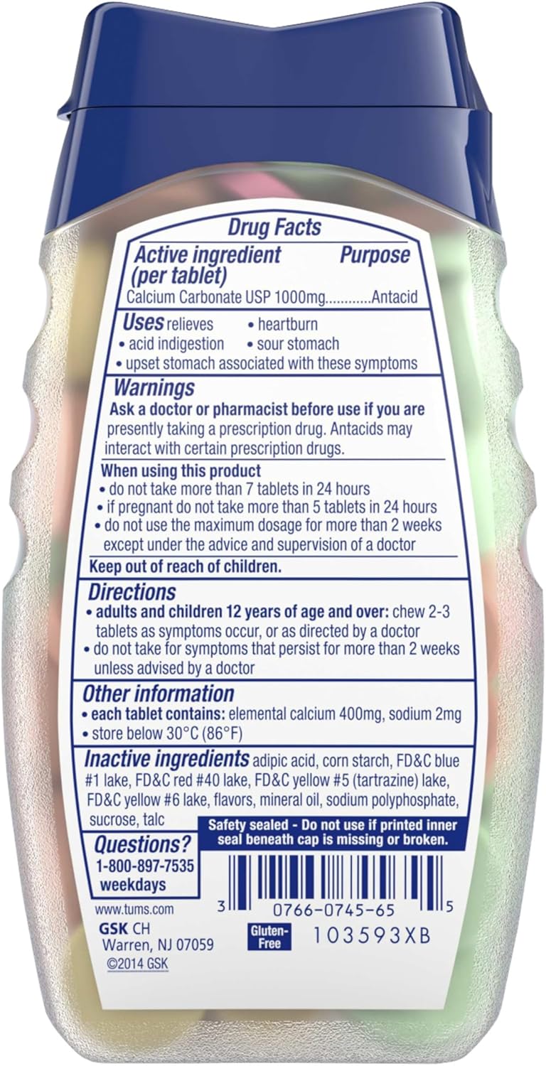 Back view of a bottle with a detailed label on a white background