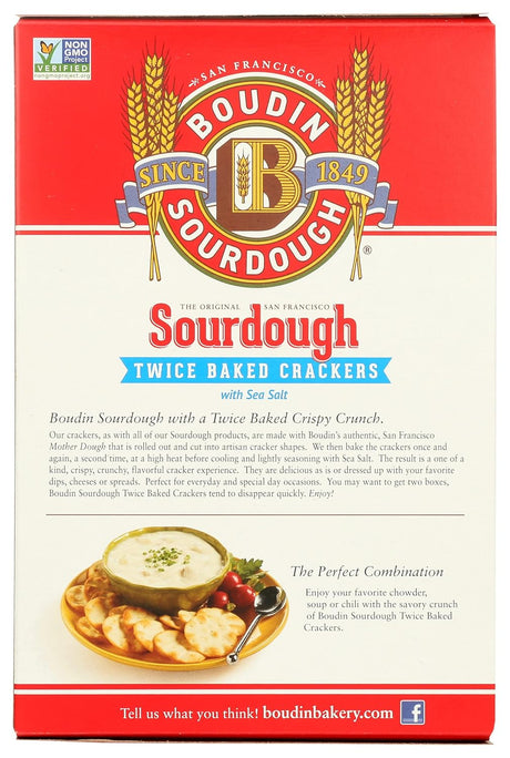 Boudin Sourdough Twice Baked Crackers, 5 oz, Case of 12