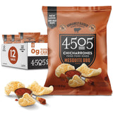 4505 - Pork Rinds Chicharrones Smoked BBQ, 3 oz (Pack of 12) - Gluten-Free Snack