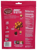 Back of a Saffron Road snack package with nutritional information and ingredients.