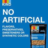KIND granola bag with blue background and text about natural ingredients