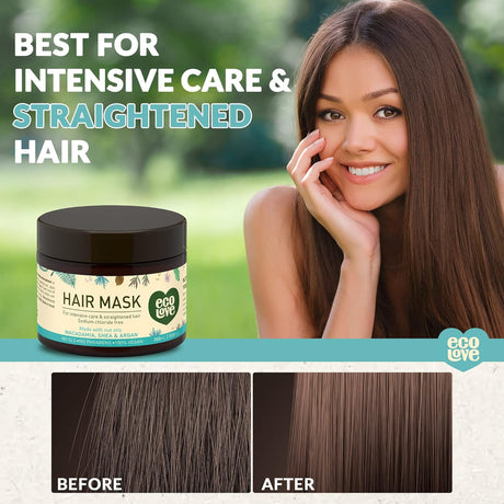 Ecolove Hair Mask, Nutrient-Infused Strengthening Treatment, 11.8 Oz.