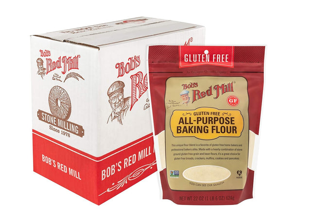 Bob's Red Mill all-purpose baking flour packaging on a white background