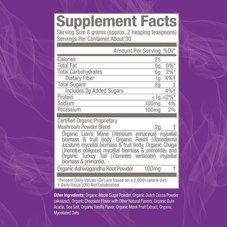 Om Mushroom Superfood Hot Chocolate Blend Mushroom Powder, 8.47 Oz - Cozy Farm 