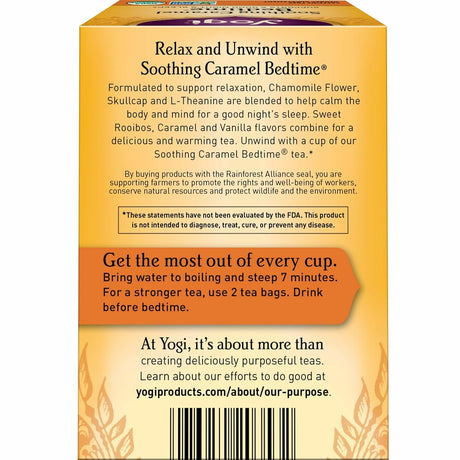 Yogi Bedtime Caramel Herbal Tea, 16 Tea Bags, Case of 6