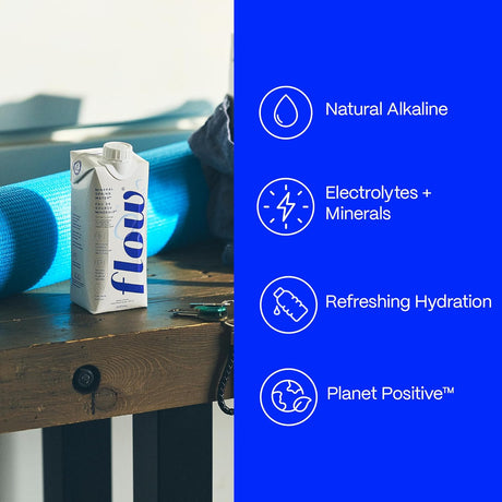 Flow Alkaline Spring Water, 1 Liter, Pack of 6