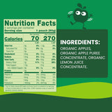 Nutrition facts and ingredients list for a product on a green background with a cartoon character.