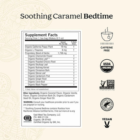 Yogi Bedtime Caramel Herbal Tea, 16 Tea Bags, Case of 6