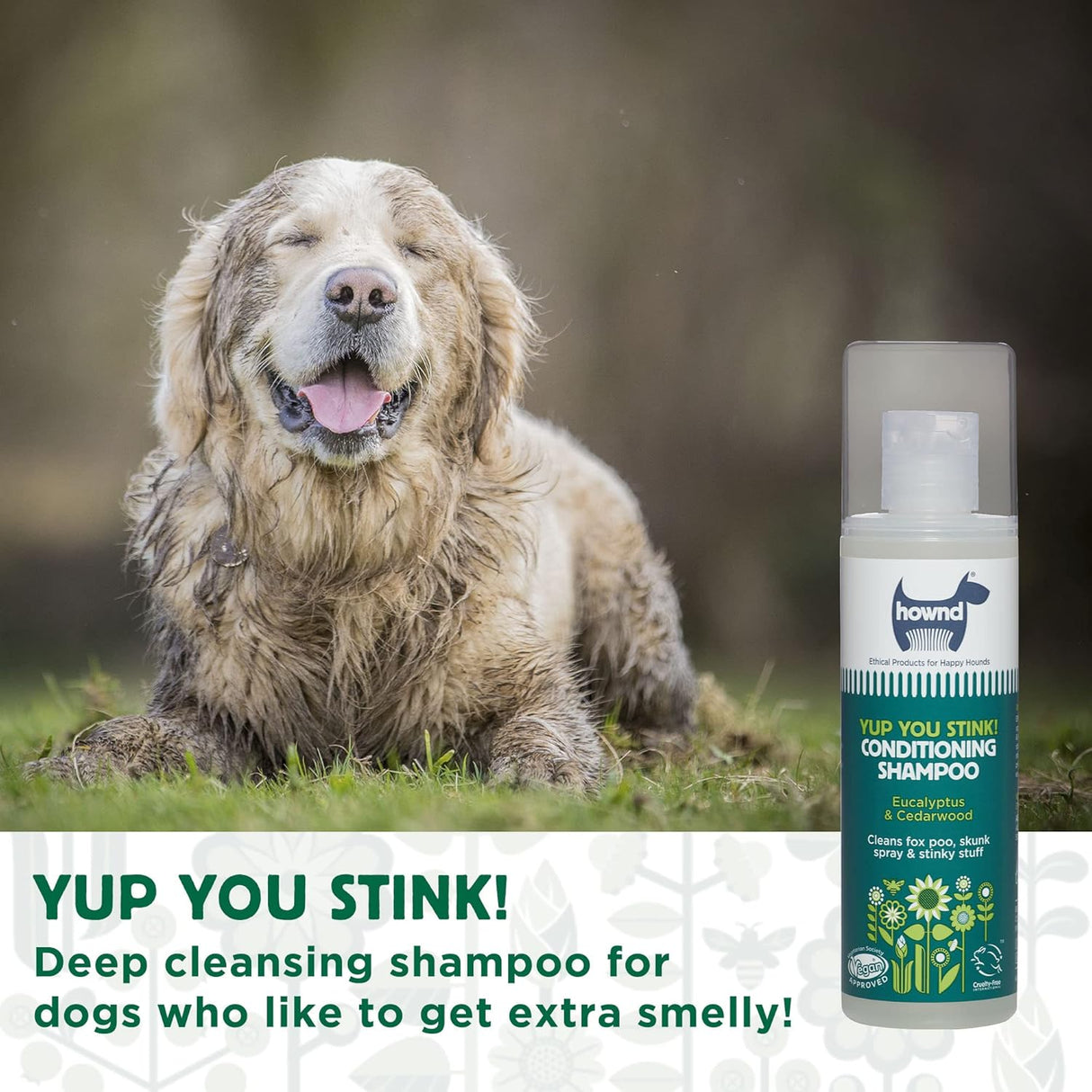 Hownd Yup You Stink - Conditioning Shampoo for Dogs, Eucalyptus & Cedarwood, 8.5 oz, Case of 6