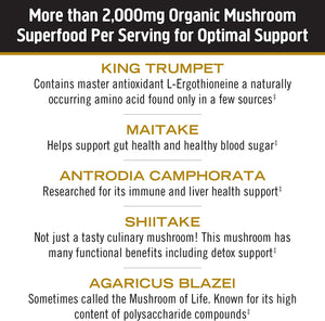 Om Mushroom Superfood: Master Blend Mushroom Capsules (80 Count) - Cozy Farm 