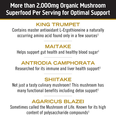 Om Mushroom Superfood: Master Blend Mushroom Capsules (80 Count) - Cozy Farm 