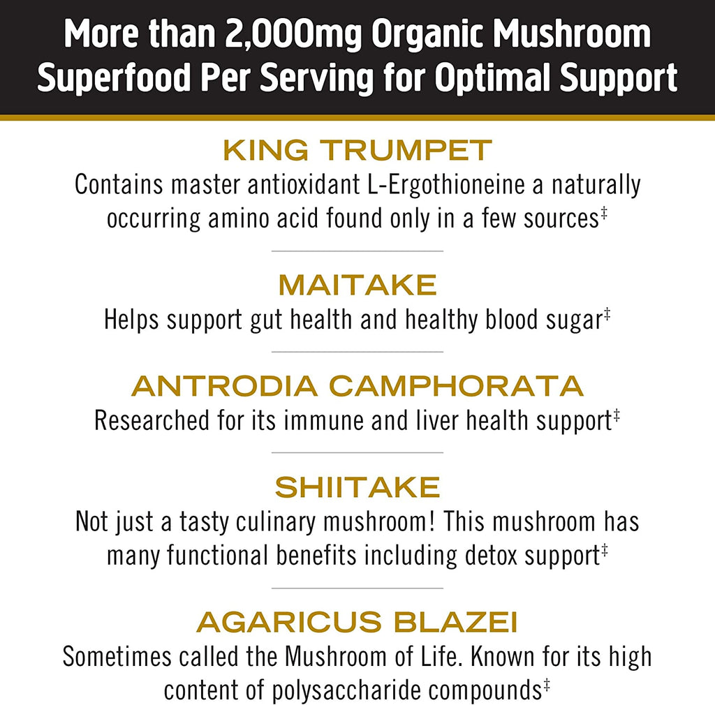 Om Mushroom Superfood Master Blend Mushroom Capsules Supplement, 80 Count - Cozy Farm 