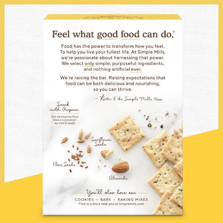 Simple Mills Cracked Black Pepper Almond Flour Crackers Case of 6 4.25 Oz