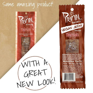 Primal Strips Vegan Jerky, Teriyaki, Meatless Seitan, 1 oz, Case of 24