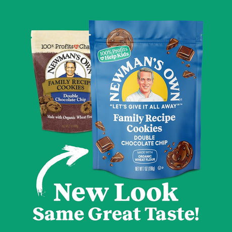 Newman's Own Organics Double Chocolate Chip Cookies, Case of 6, 7 Oz – USDA Certified Organic Cookies