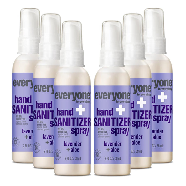 Everyone Hand Sanitizer Spray, Lavender & Aloe, 2 fl oz, Pack of 6