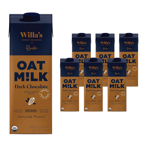 Willa's Organic Dark Chocolate Oat Milk - 6 Pack (32 Fl Oz Each) - Cozy Farm 