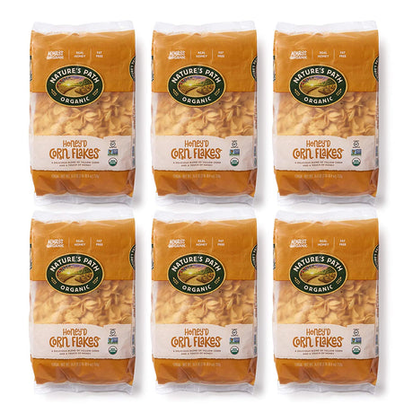 Nature's Path Organic Honey'd Corn Flakes, 6 x 26.4 Oz. - Sweetened with Honey - Cozy Farm 