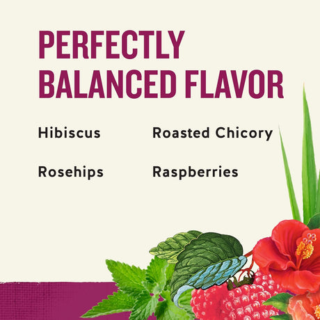 Product label with ingredients and flavor description on a white background
