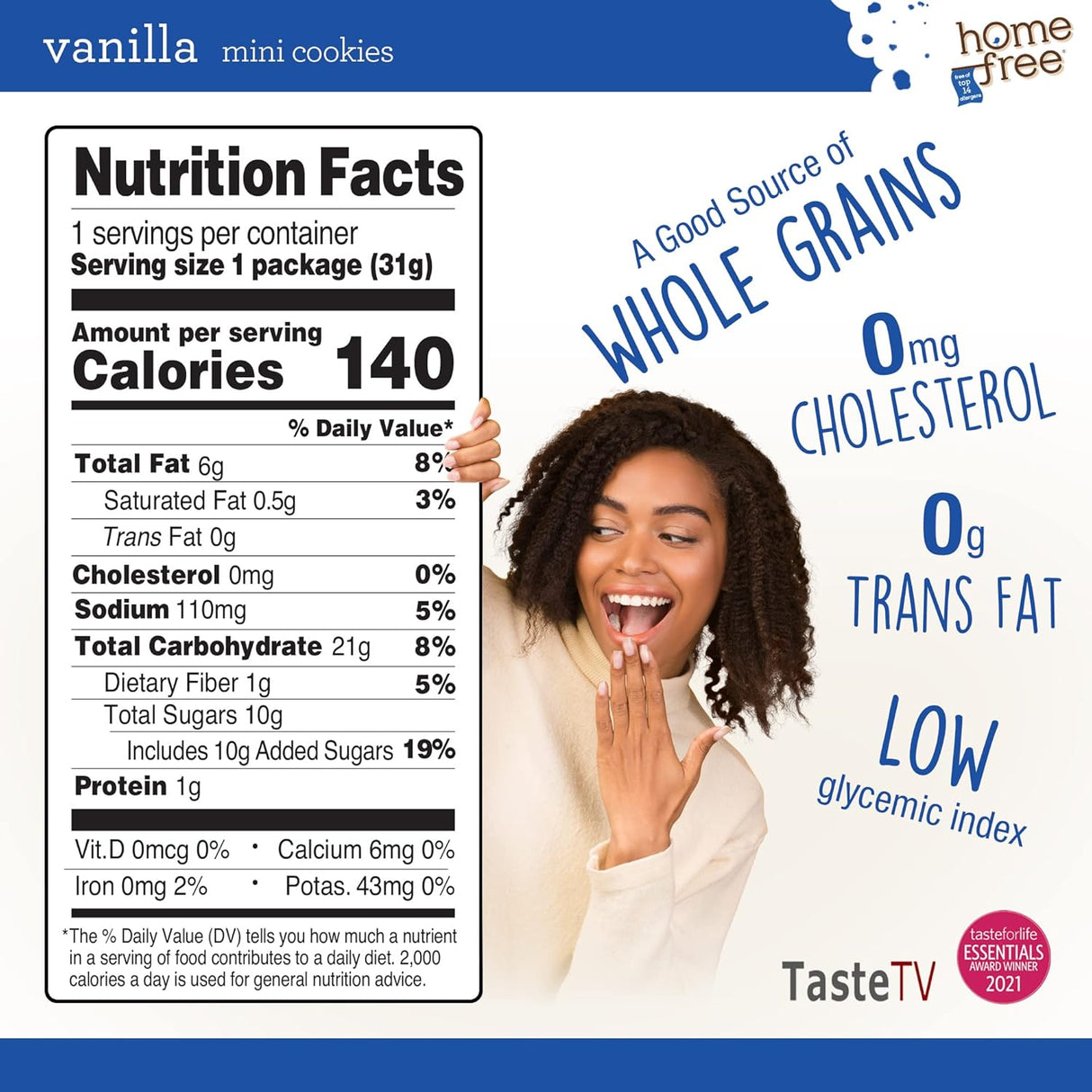 Homefree Gluten-Free Vanilla Mini Cookies, 1.1 Oz. Pack of 10
