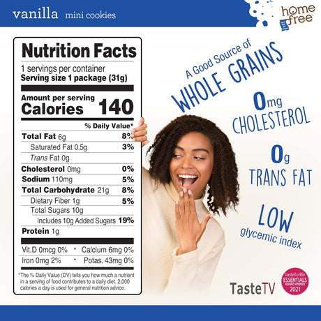 Homefree Gluten-Free Vanilla Mini Cookies, 1.1 Oz. Pack of 10