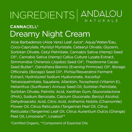 Andalou Naturals Cannacell Dreamy Night Cream, 1.7 oz