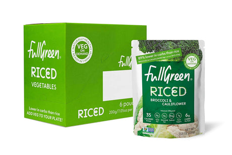 Fullgreen Organic Riced Vegetable Broccoli and Cauliflower, Pack of 6, 7.05 Oz