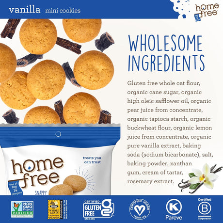 Homefree Gluten-Free Vanilla Mini Cookies, 1.1 Oz. Pack of 10