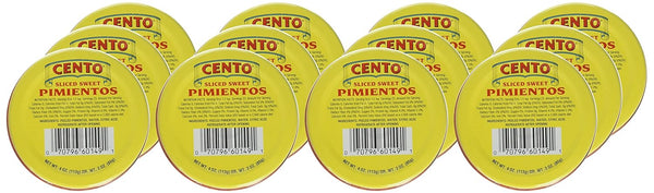 Cento Premium Quality Sweet Pimientos, 4 Oz, Pack of 12
