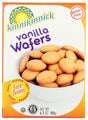 Box of Kinnikinnick vanilla wafers with a bowl of cookies on the packaging.