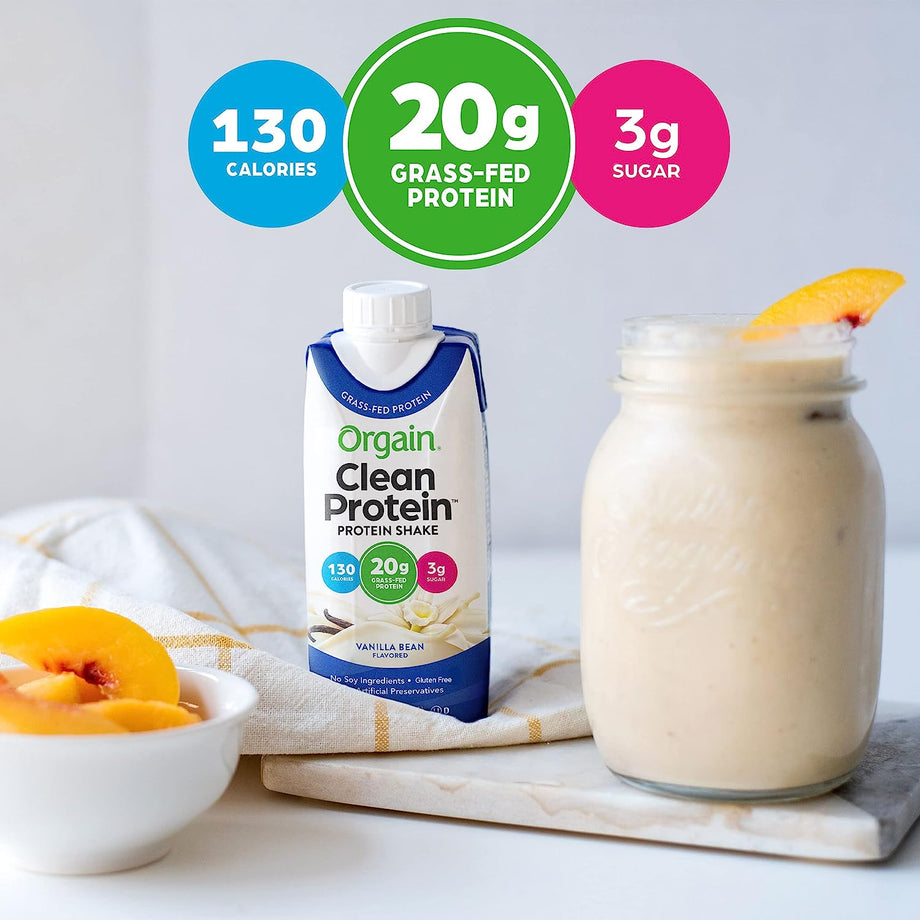Orgain Clean Protein Gluten Free Milk Protein Shake Vanilla Bean - 11 Fl  Oz, 18 Pack 