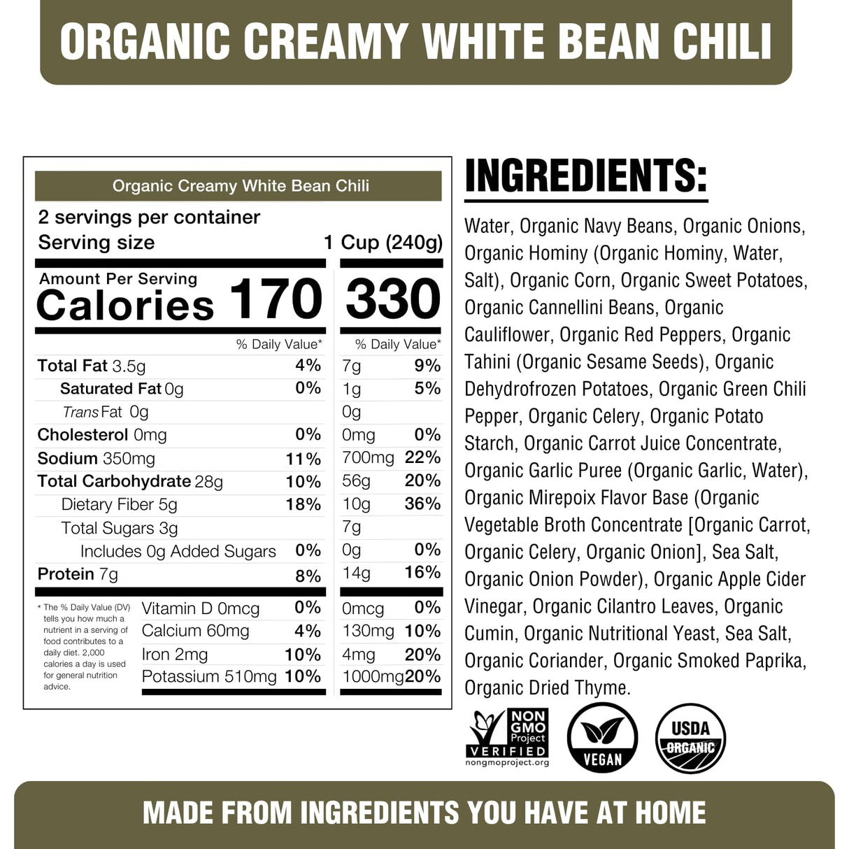Plantstrong Creamy White Bean Chili, 16.9 fl oz, Pack of 6