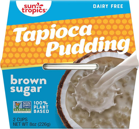 Sun Tropics - Tapioca Pudding Brown Sugar, 8 oz (Pack of 6) - Dairy-Free Dessert