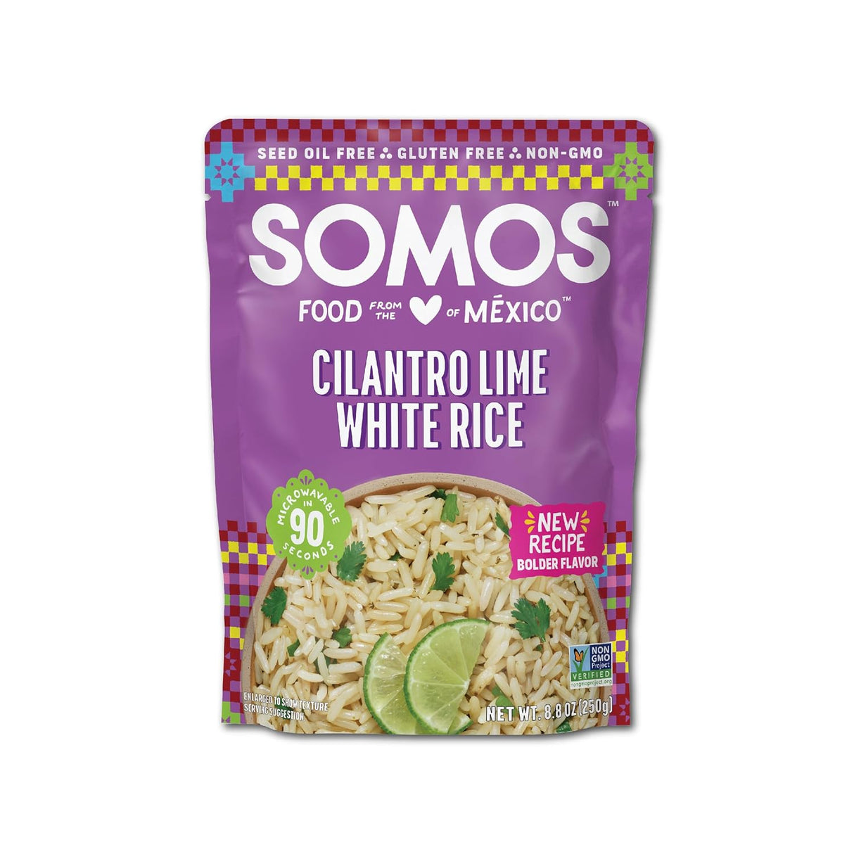 Somos Ready-to-Heat White Rice with Cilantro & Lime, Case of 6 (8.8 oz)